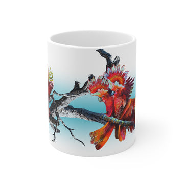 Crowned Galah and Pink Cockatoos Ceramic Coffee Cup